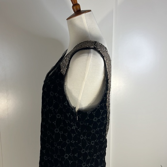 FREE PEOPLE black velvet beaded neck shift dress - Picture 9 of 16